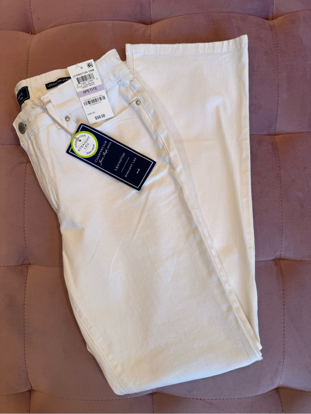 Charter Club White Straight-Leg Jeans
